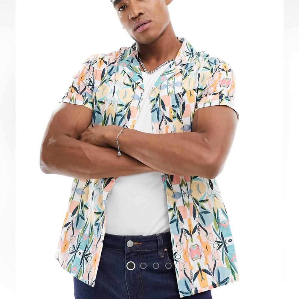 Colorful Geometric Button-Up Shirt